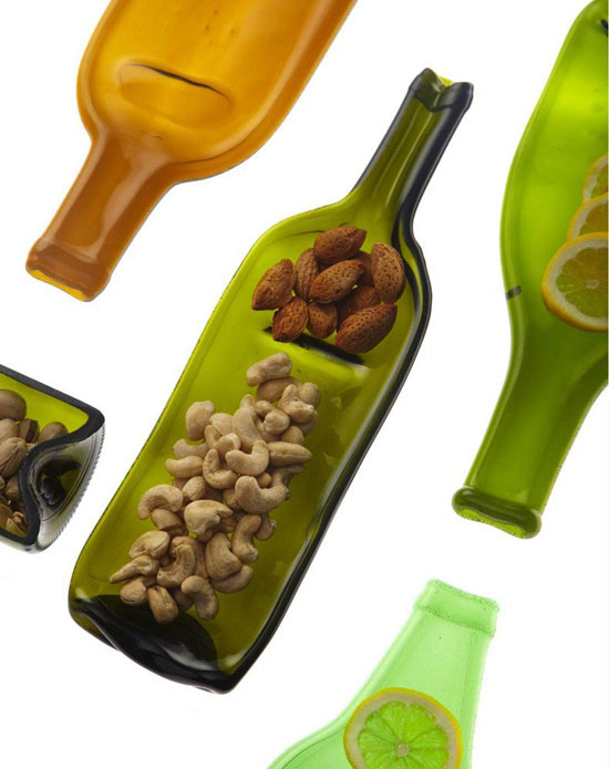 Elegant Green Pressed Glass Wine Bottle Divided Serving Platter Holds Your  Food in Style - Green Design Blog